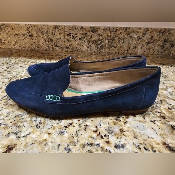 Talbots Blue Suede Leather Smoking Loafers 8 - Picture 2 of 8